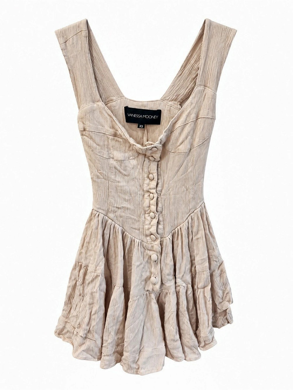 Vanessa Mooney The Elisabeth Romper Dress Beige XS